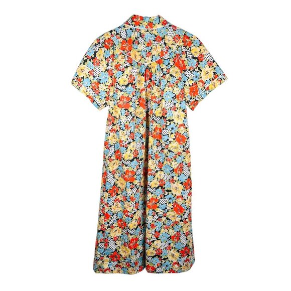 Vintage Sears Comfort Coat Housecoat Size Medium 12/14 Polka Dot Retro - Picture 2 of 6